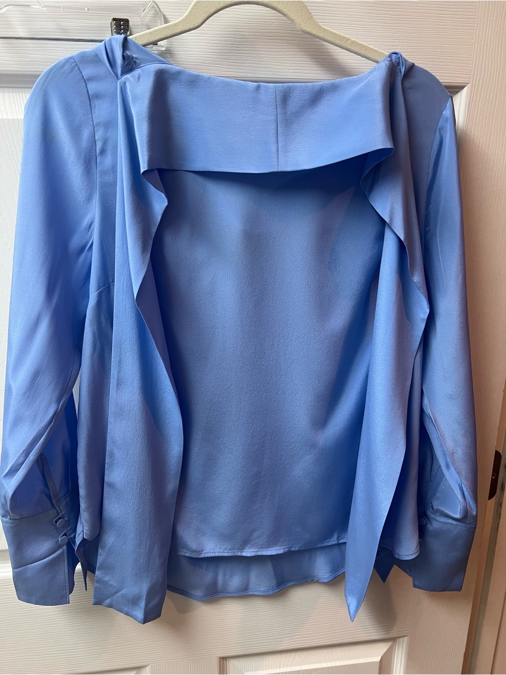 J. Crew Sky Blue Long Sleeve Draped Blouse